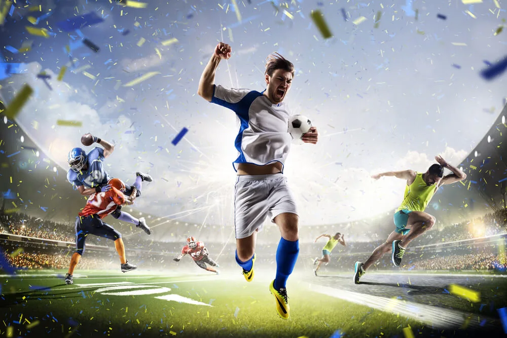 Tampilan bertema olahraga untuk lobi pertandingan FOR4D